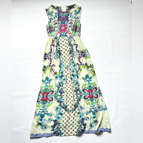 Hemant & Nandita Silk Embroidered Canaria Maxi Dress - Picture 3 of 13